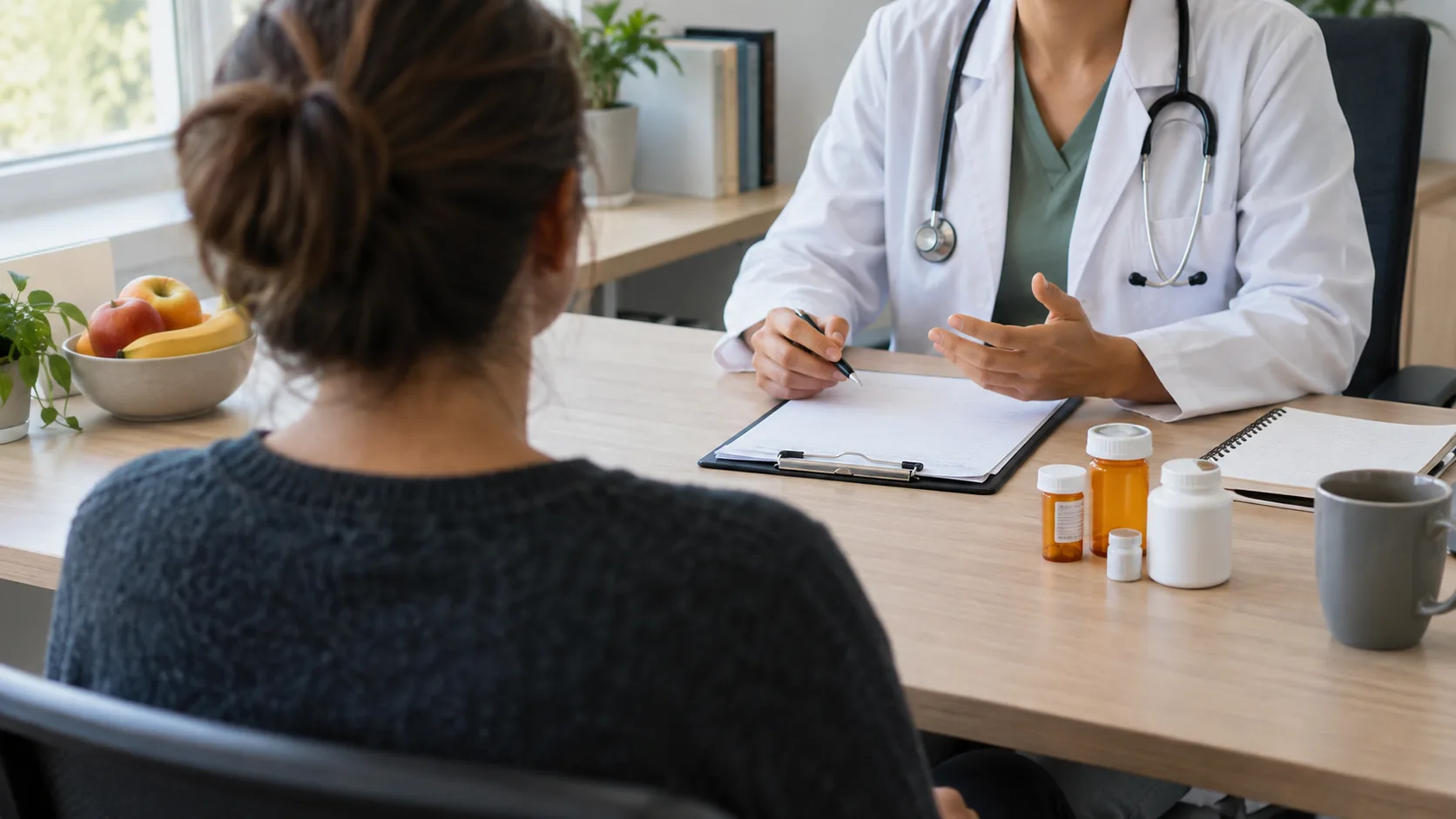 Participant reviewing medications and supplements with a qualified clinician