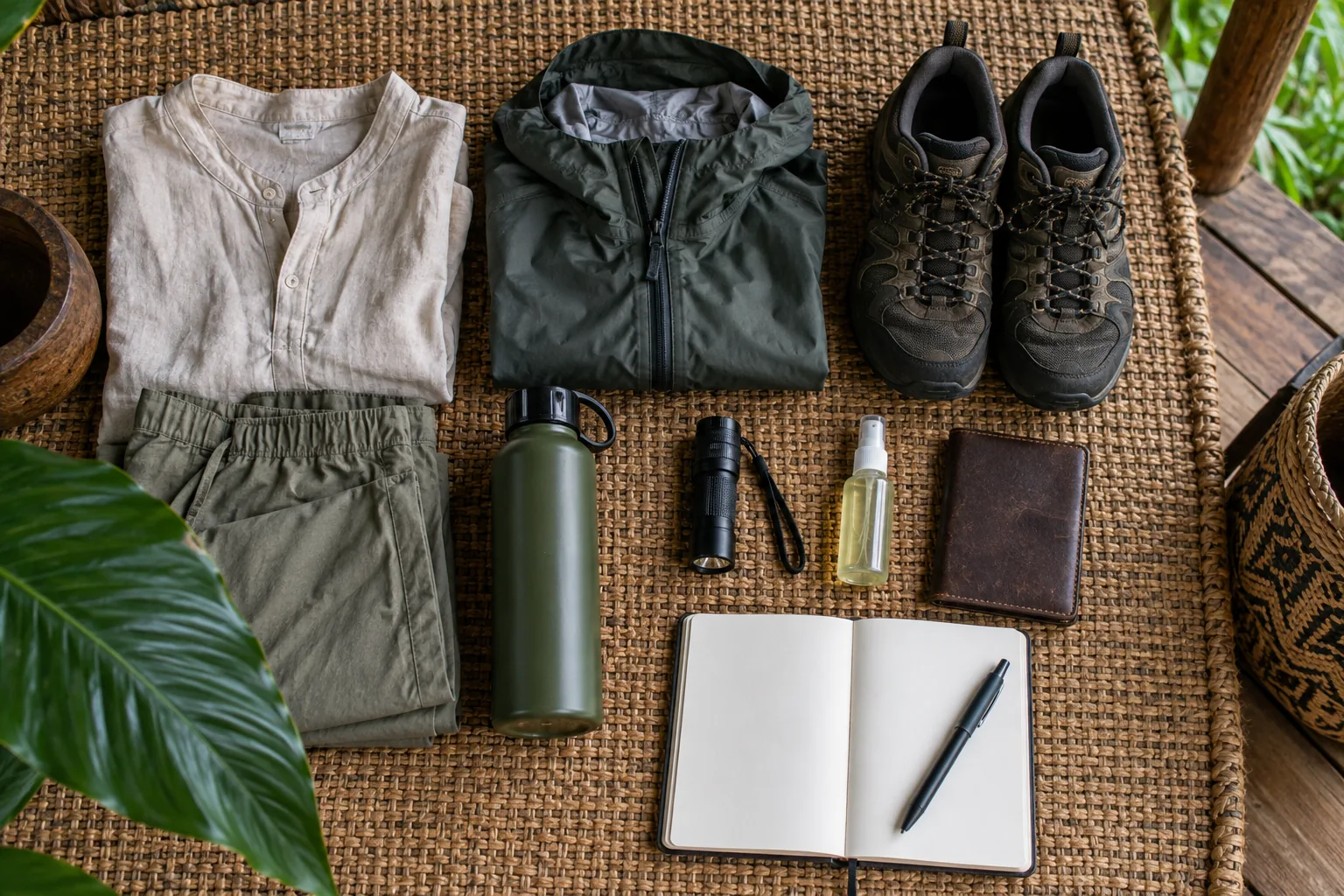 Lightweight clothing and practical items to pack for an ayahuasca retreat in Iquitos